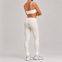 GH Wholesale Ensemble de yoga 2 pièces pour femme, avec soutien-gorge de sport à bretelles et leggings sculptants à taille repliable, pour la gym et l'entraînement, personnalisable avec logo