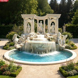 Grande fontaine d'eau en marbre blanc naturel <span class=keywords><strong>Fontana</strong></span> <span class=keywords><strong>Di</strong></span> <span class=keywords><strong>Trevi</strong></span> pour jardin extérieur YOUFINE - Product Image 2