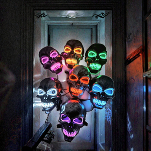 Großhandel PVC Totenkopf Vollgesichtsmaske Leuchtende LED Halloween Cosplay Horror 10 Einzelfarben für Party Leuchtende Halloween-Maske - Product Image 2