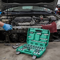 Juego de Llaves de Trinquete de Alta Precisión de 1/2" y 72 Dientes, Kit de 32 Piezas con Vasos Métricos para Ajustes Automotrices Profesionales