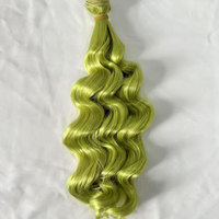 Perruque pour poupée BJD SD, fibre haute température, boucles en forme de nouilles, 15 cm, mèche de cheveux synthétiques pré-collée pour la fabrication de poupées DIY
