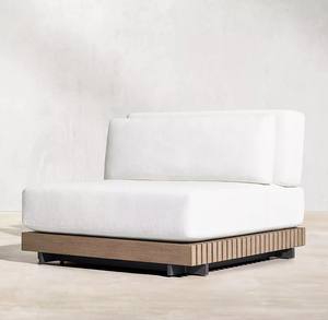 وسادة حديثة معاصرة مكونة من 6 قطع من خشب الساج وصديقة للماء للحديقة الخارجية من خشب الساج للاستخدام في الفنادق والفناء - Product Image 3