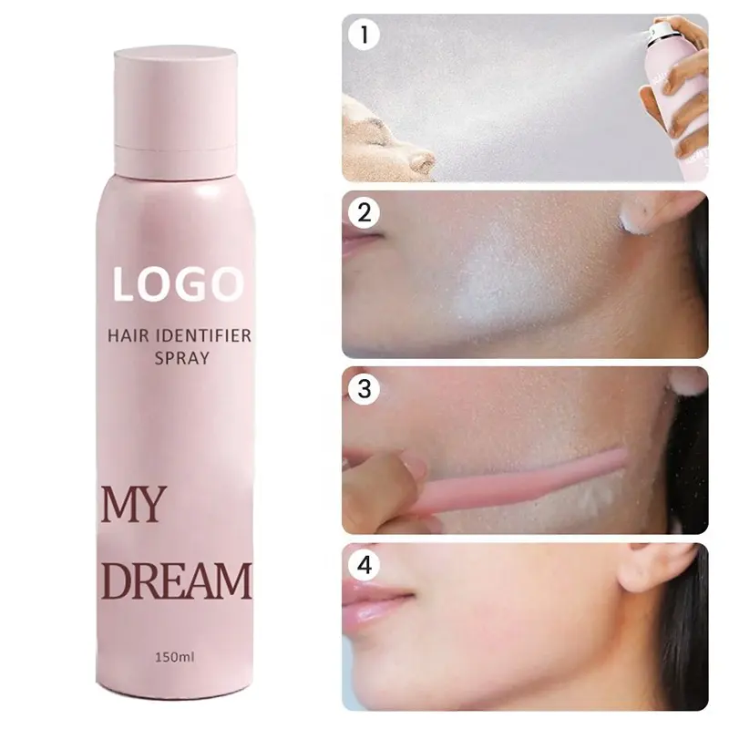 OEM ODM Hersteller Eigenmarke OEM individuelles Gesicht Rasierung Gesichtshaut Frauen Haar-Identifikations-Spray