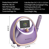 Private Label 45000RPM Professionelle Nagelbohrmaschine Kabellose Bürstenlose Elektrische Nagelfeile Individuelle Verpackung Logo Maniküre-Set