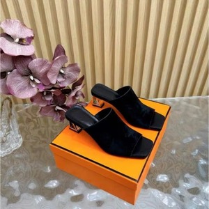 Sandalias de Cuero para Mujer, Punta Cuadrada, Tacón Grueso de Metal de 6 cm, Zapatos de Tacón Alto para Fiesta de Verano, Mules Formales Sin Cordones, Resistentes - Product Image 6