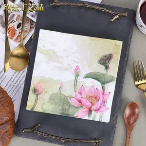 High-quality Printed Paper Napkins Restaurant Hotel Customized Disposable Napkins