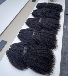 Venta al por mayor 100% Virgen Mongol Afro Kinky Curly Extensiones de cabello humano Tejido Doble Extensiones - Product Image 1