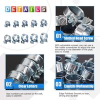 Kit d'assortiment de 84 colliers de serrage miniatures de 10 tailles pour tuyaux d'injection de carburant diesel et essence