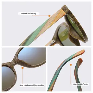 Bán buôn mới nhất nóng bán thời trang xu hướng thiết kế tùy chỉnh cổ điển Vòng Sun Glasses Kính mát bằng gỗ