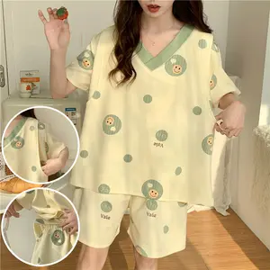 Umstands mode Stillen Nachtwäsche Cartoon Pyjamas Anzüge für die Schwangerschaft Stillen Frauen Lounge Wear