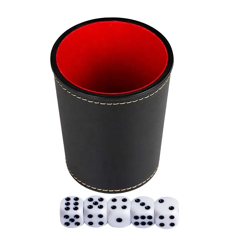 Jeu de dés à découper en cuir pu, personnalisé, bon marché, ensemble de 10 pièces