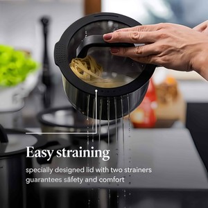 Marmite de cuisson classique en acier inoxydable avec couvercle en verre trempé, base épaisse à 5 couches, pour soupes et bouillons, compatible <span class=keywords><strong>induction</strong></span> - Grande Vente - Product Image 2
