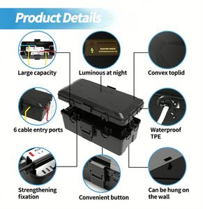 Caja eléctrica de salida exterior resistente a la lluvia Allifemax, caja de conexiones de plástico PP para patio trasero para uso exterior - Product Image 6
