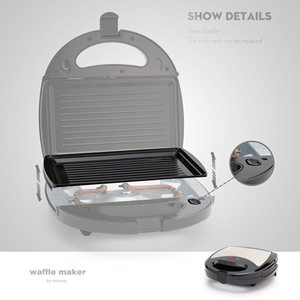 Electric Griddle 2 In 1 Sandwich Maker Panini Grill Stainless Steel Non Stick <b>PTFE</b> European 220V Single Sided Heating - Product Image 3