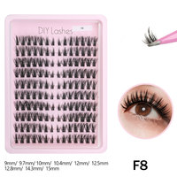 Lot de 120 faux cils en grappe courts et effilés, kit DIY de cils en grappe, cils naturels à bande fine