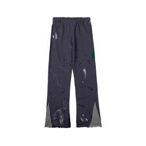 Pantalon de survêtement évasé pour homme, 100% coton, personnalisé, à blocs de couleur et effet éclaboussures de peinture - Product Image 5