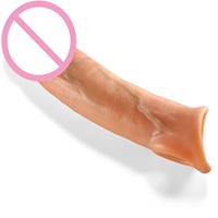 Manchons de pénis en silicone liquide creux, souples, étanches, portables, pour l'agrandissement et l'amélioration de l'expérience sexuelle, sensation de toucher réel