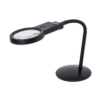 Loupe de bureau LED COMET 3x 4.5x avec support flexible col de cygne, loupe de lecture mains libres