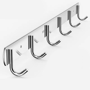 Crochets muraux en acier inoxydable avec plusieurs patères pour le rangement de la cuisine et de la salle de bain, aucun perçage requis - Product Image 2