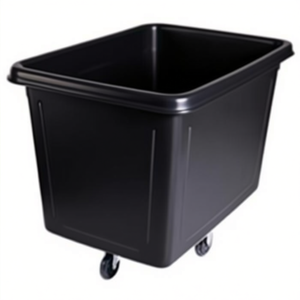 Contenitore rettangolare in plastica da 400 litri nero con ruote per uso esterno - Product Image 2