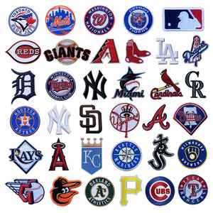 Juego Completo de Parches Bordados Termoadhesivos con Logotipo de Equipos de la Liga Mayor de Béisbol para <span class=keywords><strong>Gorras</strong></span> y Camisetas - Product Image 1