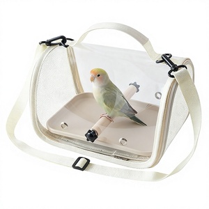 Cage <span class=keywords><strong>à</strong></span> oiseaux légère et portable, grande cage respirante pour oiseaux avec bandoulière pour les voyages en extérieur, sac de transport pour oiseaux - Product Image 4