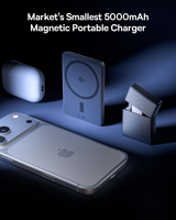 Batterie externe magnétique portable Qi2 certifiée 15W la plus petite de Baseus Picogo, chargeur magnétique ultra-plat de 0,5 pouce 5000 mAh