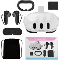 Kit d'accessoires VR 7-en-1 pour Meta Quest 3 : Cache-visage en silicone, protection d'objectif, poignées de pouce, ensemble de protection pour casque