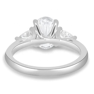 Ngagation-Anillo de boda con diamantes cultivados en laboratorio, anillo de oro de 18 quilates con rilogía de 1 quilate - Product Image 3