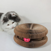 Planche à gratter pour chat en carton ondulé, pliable, écologique, classique d'Halloween, en forme d'accordéon magique, avec accessoires clochette