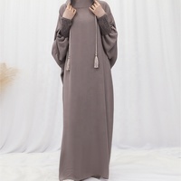 Femmes saoudiennes Abayas musulman Ramadan prière vêtements avec capuche Jalaba solide décontracté manches chauve-souris arabe Oriental Robe robes