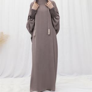Mujeres sauditas Abayas musulmán Ramadán ropa de oración con capucha <span class=keywords><strong>Jalaba</strong></span> sólido Casual Batwing manga árabe Oriental túnica vestidos - Product Image 5