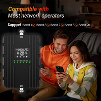 Amplificateur de signal mobile intelligent LCD 3G 4G 5G cinq bandes 20/8/1/3/7 à gain élevé 70 dB pour la maison et le bureau