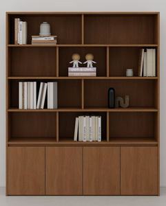 <b>Solid</b> Teak <b>Wood</b> Bookshelf Modern Minimalist 5-Tier Freestanding <b>Bookcase</b> Book Shelf for Office Hotel Living Room Furniture - Product Image 2