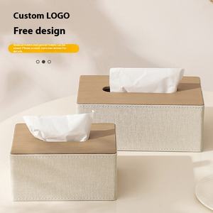 Caja de pañuelos de cuero creativa nórdica de lujo ligera caja de papel para el hogar Simple moderna para sala de estar restaurante logotipo personalizado - Product Image 1