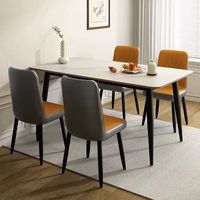 Ensemble table et chaises de salle à manger 2 places MYUZ 2025, style moderne et luxueux, finition mate rectangulaire, sans assemblage, mobilier de maison