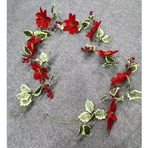 Lierre artificiel rouge nouveau type 'Cloud Etoile Wild Seven' pour décoration, et vigne grimpante 'Susy Yellow Rose' - Product Image 1