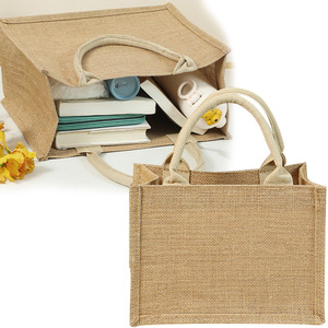 Custom Logo Size Jute <strong>Bags</strong> Wholesale Reusable Portable Laminated <strong>Hemp</strong> Burlap Tote <strong>Bags</strong> For Shopping - Product Image 2