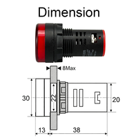 Lampe pilote LED rouge étanche à usage industriel, borne à vis AD16-22DS, 110V, trou de montage 22mm, plastique IP40, durée de vie 30000 heures