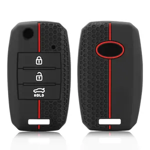 Cover in Silicone per Chiave Senza Fili per <span class=keywords><strong>Kia</strong></span> <span class=keywords><strong>Ceed</strong></span> Sportage Rio <span class=keywords><strong>X</strong></span> H Line 3 4 Optima K4 Cerato 2015-2020 Sportage Telecomando a 3/4 Pulsanti - Product Image 1