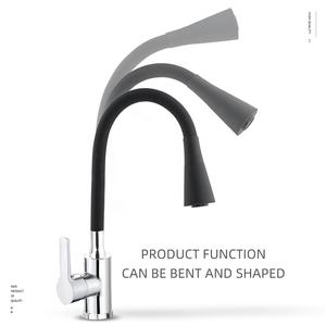 Trompeta giratoria de 360 grados, grifos flexibles de silicona caliente y fría de acero inoxidable, caño de cocina, 2 vías de lavado, grifo mezclador de fregadero - Product Image 2