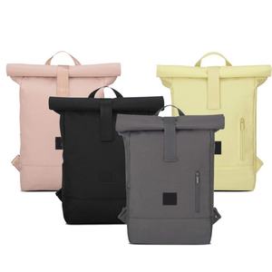 Trendy Fashion Casual <b>Roll</b>-<b>Top</b> <b>Backpack</b> Large-Capacity <b>Waterproof</b> Oxford Polyester Lining for Outdoor Travel Computer Carrying - Product Image 1