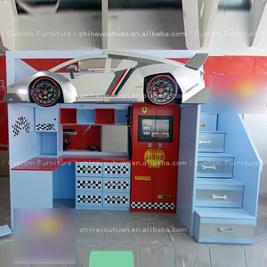 <span class=keywords><strong>Lit</strong></span> en forme de voiture multifonctionnel et élégant pour garçons, personnalisation complète pour les chambres d'enfants, avec bureau en dessous, <span class=keywords><strong>lit</strong></span> mezzanine avec bureau - Product Image 2