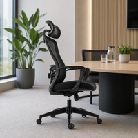 Chaise de bureau ergonomique moderne en maille, dossier haut, soutien lombaire réglable, chaise pivotante pour les cadres, les dirigeants et le personnel
