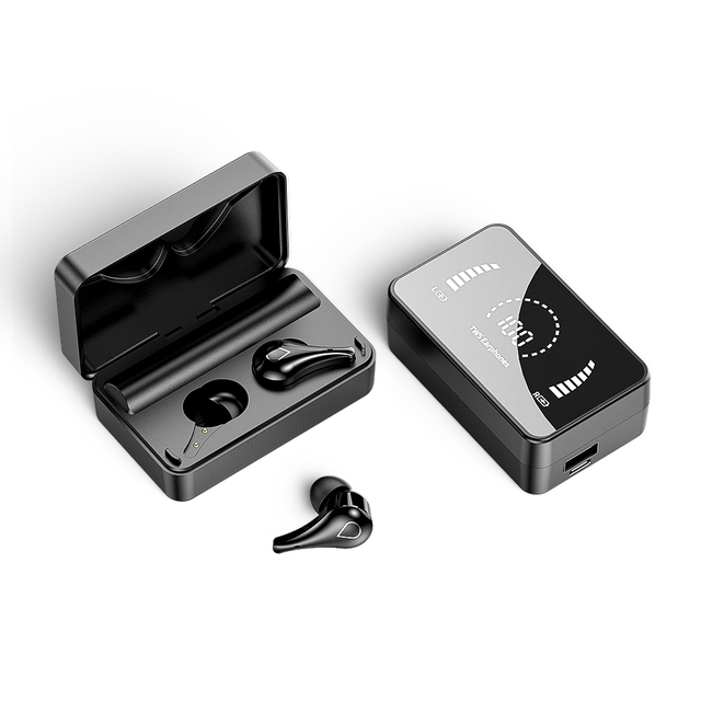 Wireless Battery Touch Control Earbuds LED Display Tws Earphones With Mirror Charging case