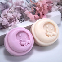 Moule en silicone YS Rond Lune Mignon pour Savon Artisanal Bébé, Fournitures DIY pour Fabrication de Bougies, Outils de Décoration pour Fondant, Pâtisserie et Chocolat