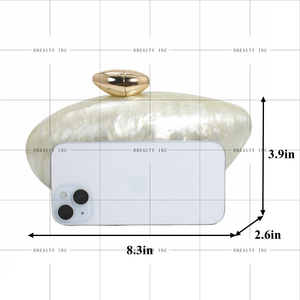 Pochette en acrylique pour femmes avec chaînes scintillantes, bandoulière amovible, sac de soirée vintage, élégant et mignon pour fêtes et mariages - Product Image 5