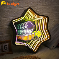 Miroir LED personnalisé, miroir infini, cadeau pour fille ou garçon, veilleuse personnalisée