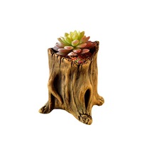 Jardinière en bois flotté Creative Vintage Imiter Bois Ciment Pot de Fleur Conteneur Pour Bureau Décoration de Table