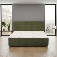 Cadre de lit rembourré avec matelas en mousse haute densité compressée et emballée sous vide, sans assemblage, gain de place, taille Queen/King